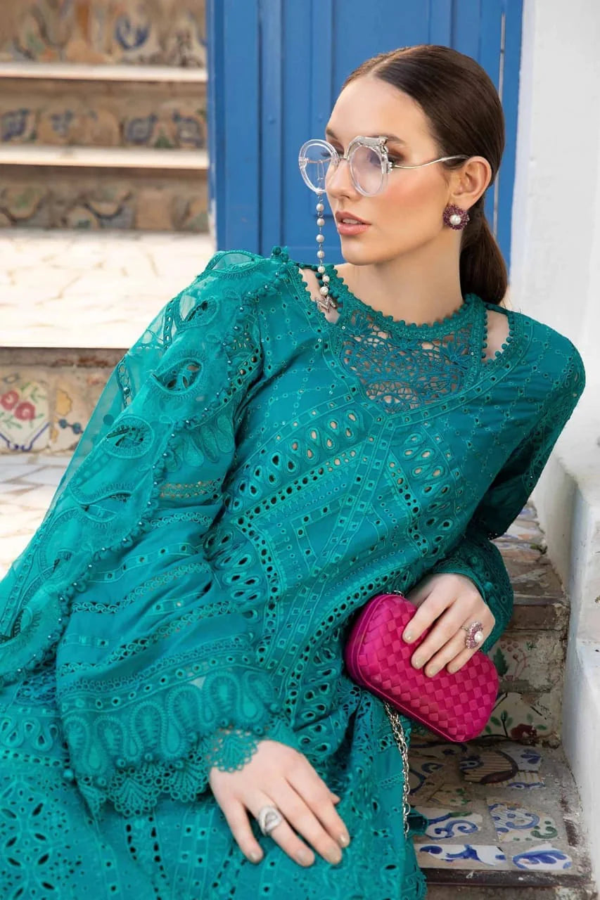 Maria B C Green Chikankari Lawn Embroidery Dress 3pc