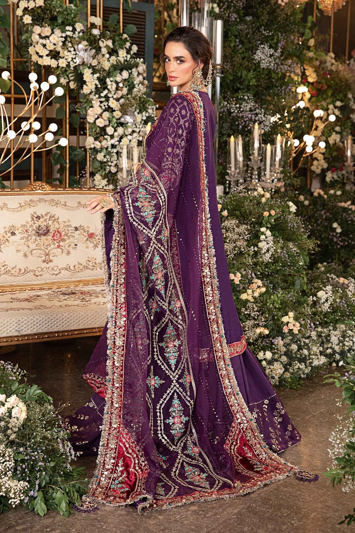 Maria B | 3 Piece Unstitched Embroidered Raw Silk Suit | BD-2903