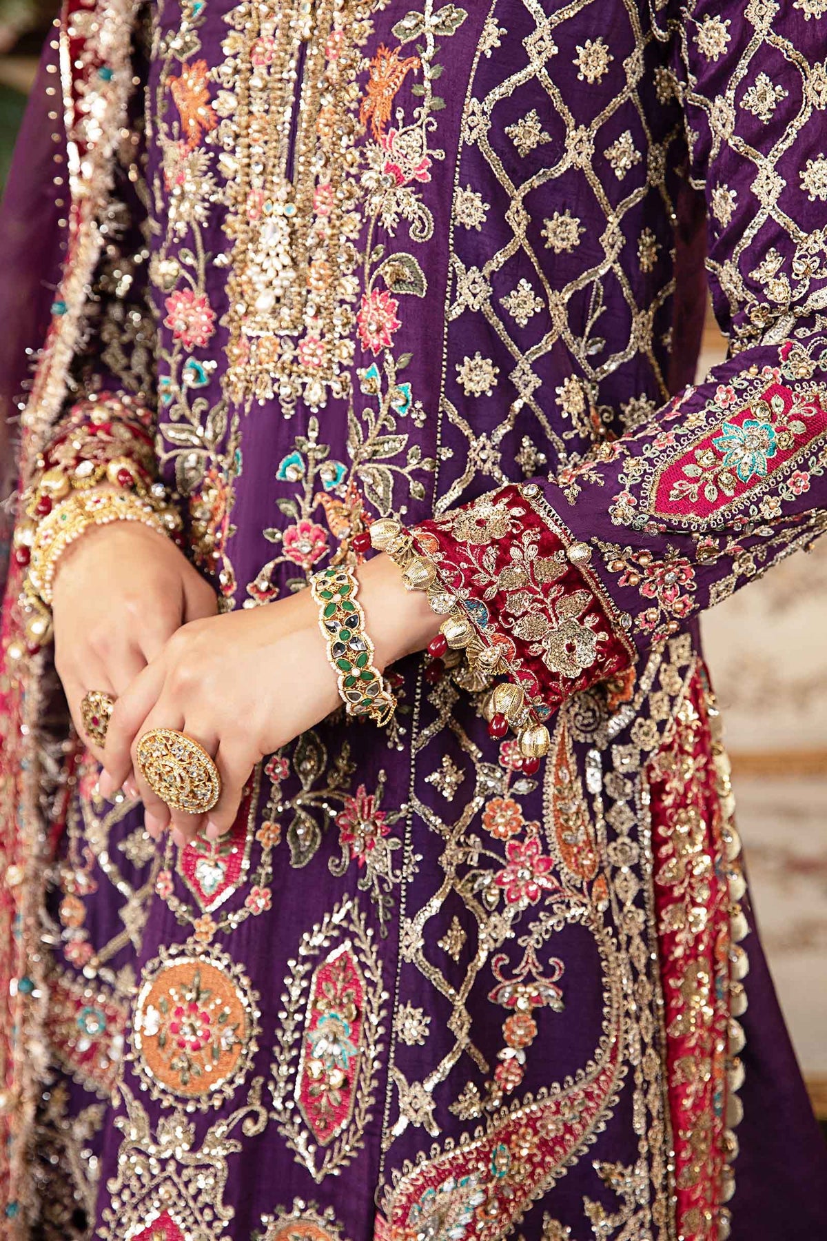 Maria B | 3 Piece Unstitched Embroidered Raw Silk Suit | BD-2903