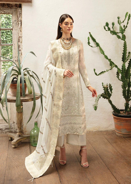 ASIM JOFA-3PC FULLY FANCY EMBROIDERED CHIFFON DRESS WITH EMBROIDERED PURE CHIFFON DUPATTA- FPW-118