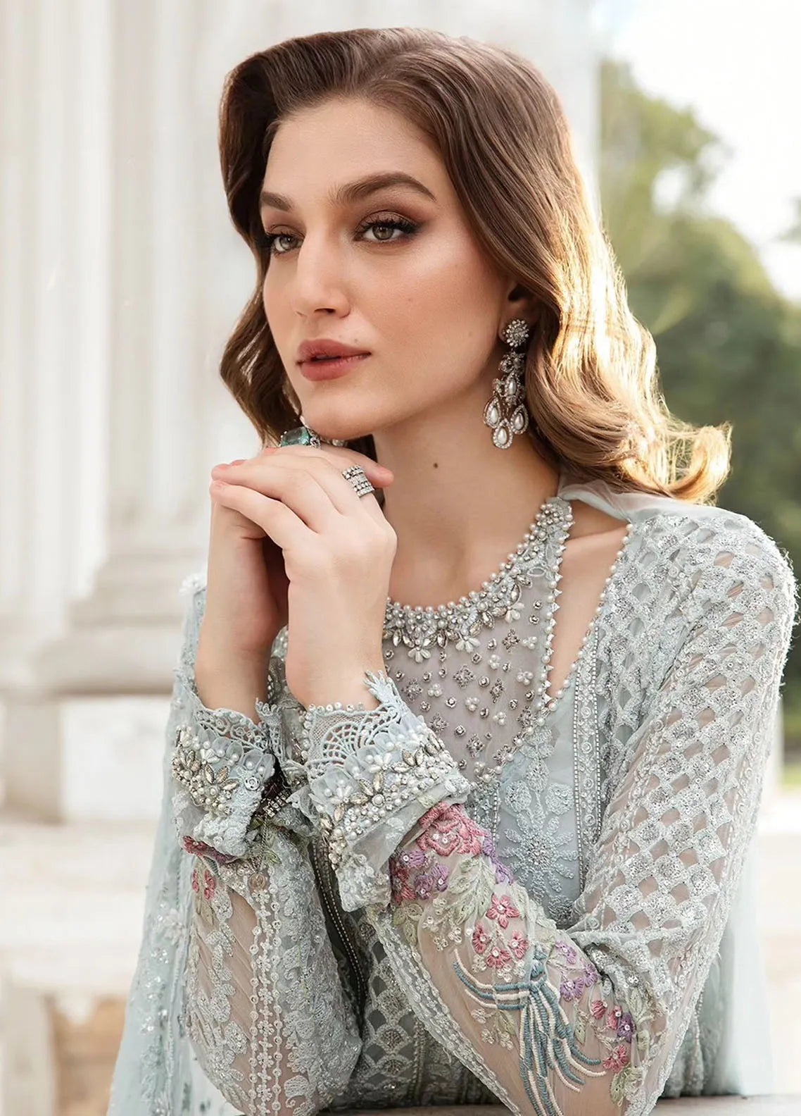 Maria B MB24C D-03 - Formal Collection Embroidered Chiffon Suit Unstitched 3 Piece