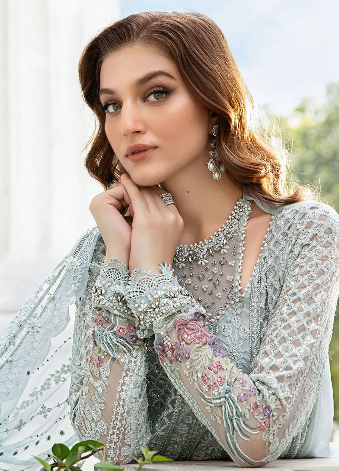 Maria B MB24C D-03 - Formal Collection Embroidered Chiffon Suit Unstitched 3 Piece