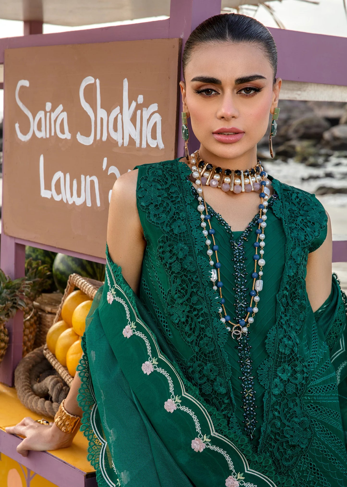 Lawn Collection - Saira Shakira - Crimson - Lawn 24 - D#2A - Ulysses - Seaweed